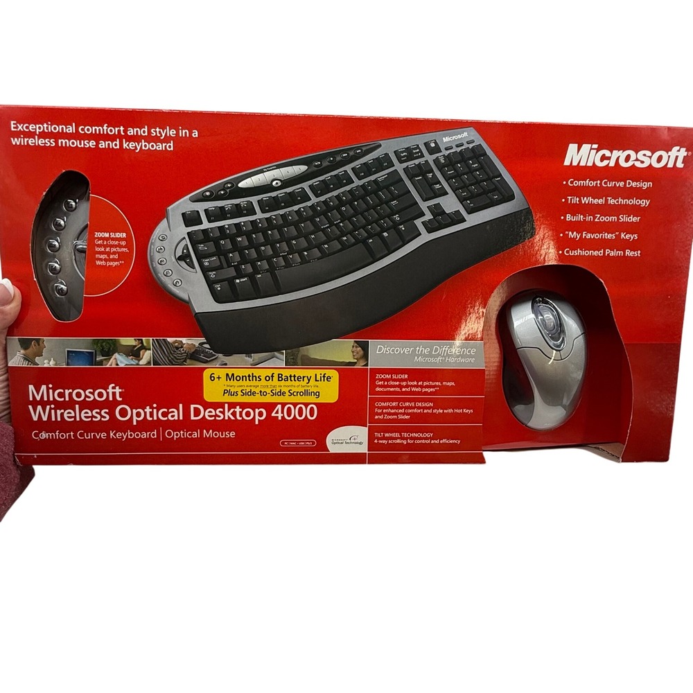 Microsoft‎ Wireless Optical Desktop 4000 Keyboard and Mouse Set New in Box